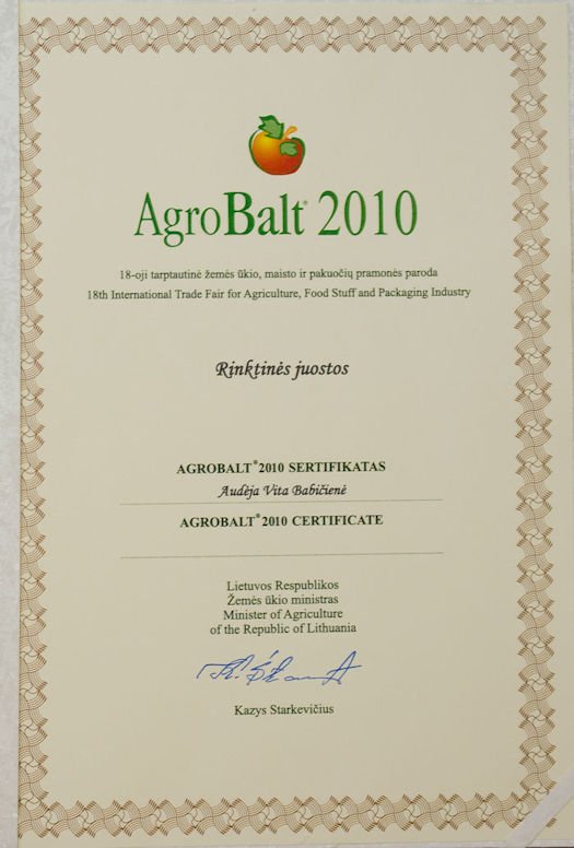 „Agrobalt” prizininkės